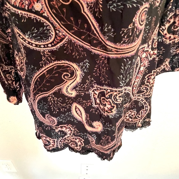 CLEARANCE /Make an offer! EXHILARATION Paisley print tunic dress blouse -XL - Picture 3 of 10